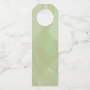 Green, cool, trendy watercolor abstract pattern bottle tag