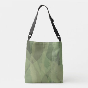 Green, cool, trendy watercolor abstract pattern crossbody bag