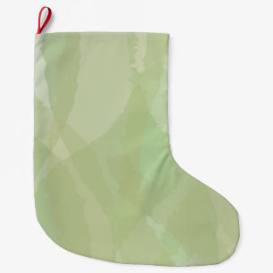Green, cool, trendy watercolor abstract pattern large christmas stocking
