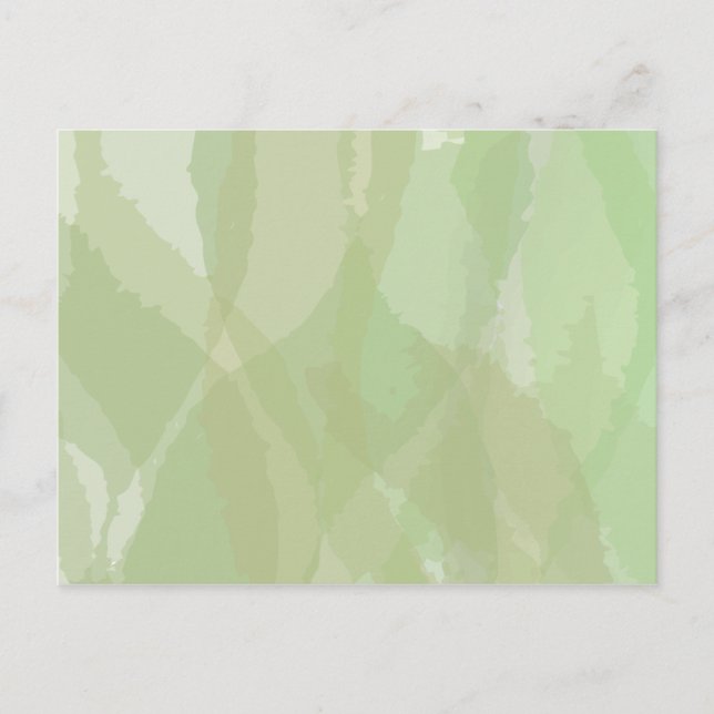 Green, cool, trendy watercolor abstract pattern postcard (Front)