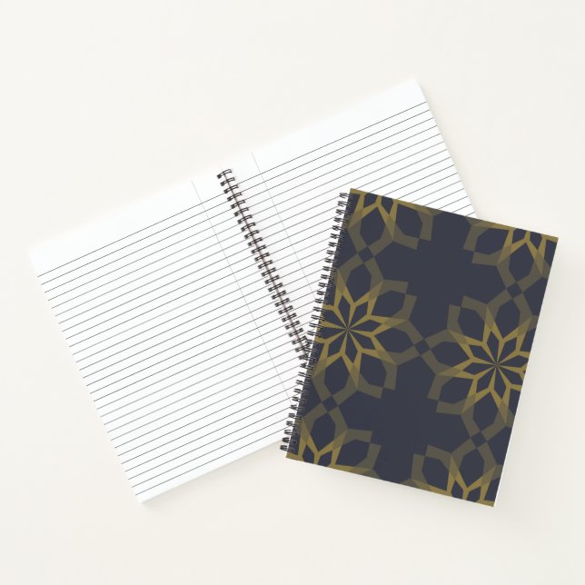 Green, cool, unique, trendy flower abstraction notebook (Inside)