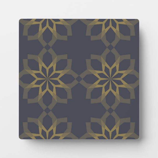 Green, cool, unique, trendy flower abstraction plaque (Front)