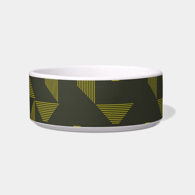 Green, cool, unique, trendy triangles pattern bowl (Front)