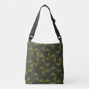 Green, cool, unique, trendy triangles pattern crossbody bag