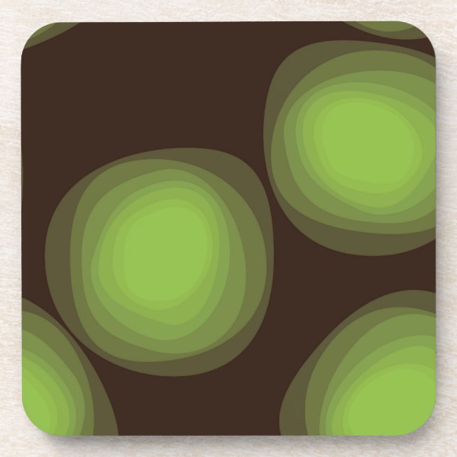 Green, cool, unique, trendy, urban flower abstract coaster (Front)