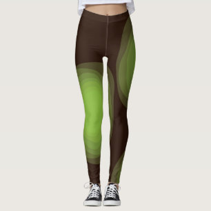 Green, cool, unique, trendy, urban flower abstract leggings
