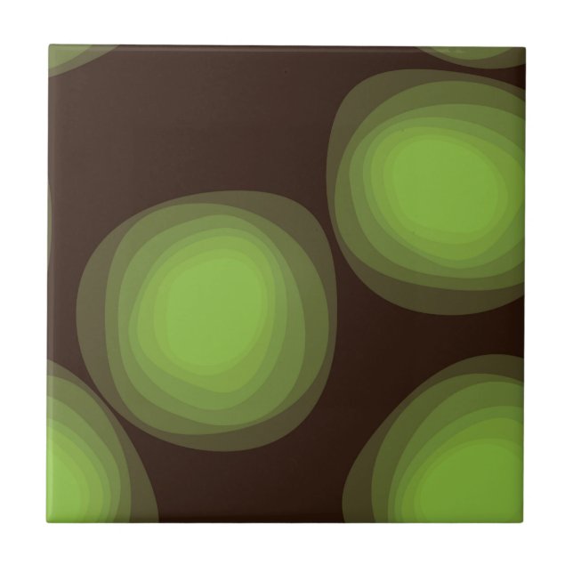 Green, cool, unique, trendy, urban flower abstract tile (Front)