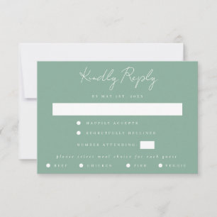 Green Coordinate Wedding RSVP Card