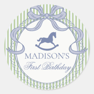 Green Coquette Bow Horse Birthday Envelope Seal