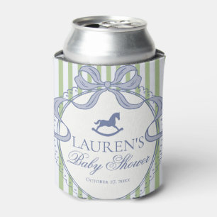 Green Coquette Bow Rocking Horse Baby Shower Favou Can Cooler