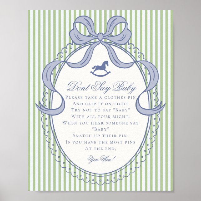 Green Coquette Bow Rocking Horse Dont Say Baby Poster (Front)