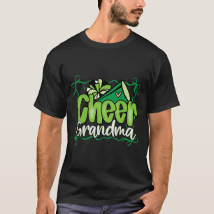 Green Coquette Pom Poms Bow Cheer Grandma G-ma Che T-Shirt