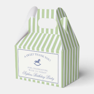 Green Coquette Rocking Horse Birthday Favor Box