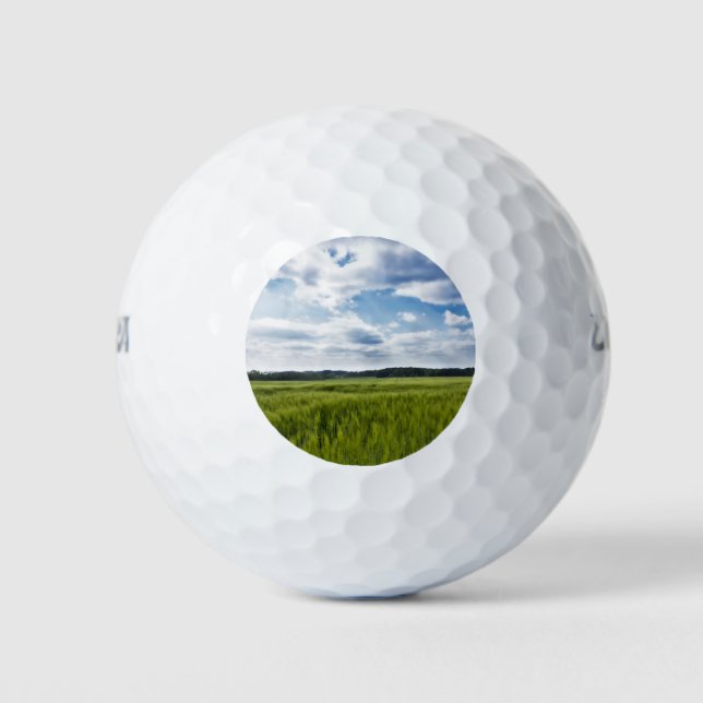Green Cornfields and Blue Skies Golf Balls (Front)
