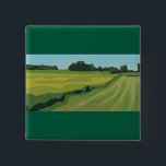 Green Countryside Landscape 15 Cm Square Badge<br><div class="desc">Show off your love for the outdoors with this minimalist landscape button. This small accessory features a vibrant green meadow and blue sky in a clean vector style, making it a perfect addition to denim jackets, backpacks, or tote bags. It is a simple and affordable way to add a pop...</div>