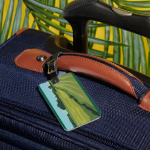 Green Countryside Landscape Luggage Tag
