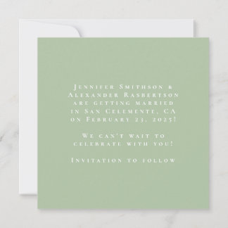 Green Couple Photo Save The Date Card