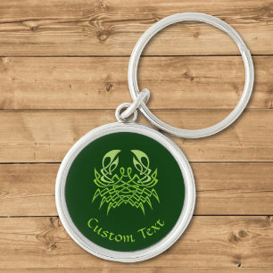Green Crab Celtic Knot Key Ring