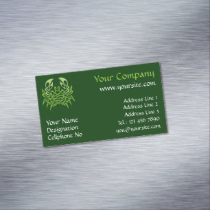 Green Crab Celtic Knot Magnetic Business Card