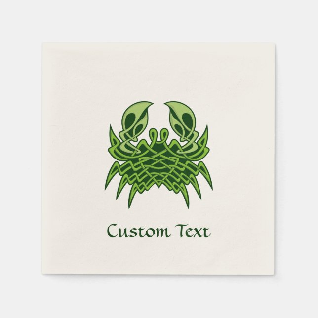 Green Crab Celtic Knot Napkin (Front)