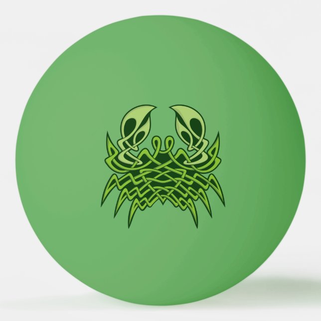 Green Crab Celtic Knot Ping Pong Ball (Front)