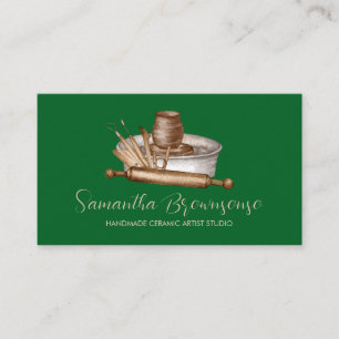 Green Craft Shop Pottery Ceramic Clay Business Card