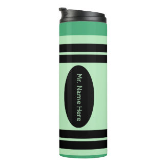 Green Crayon Art Supplies Themed Teacher Gift Thermal Tumbler