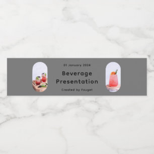 Green Cream Aesthetic Simple Drink Beverage Water Bottle Label