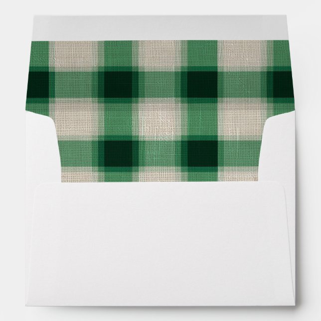 Green Cream Plaid Envelope (Back (Bottom))