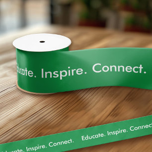 Green Create Your Own Make It Your Sans Serif Text Satin Ribbon