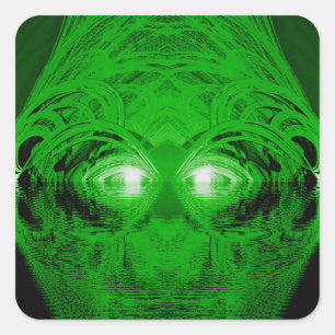 Green Creature of the Lake Square Sticker