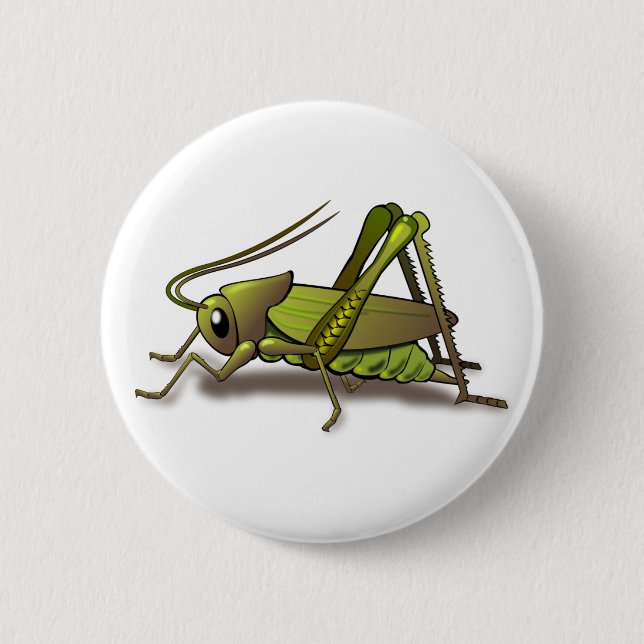 Green Cricket Insect 6 Cm Round Badge (Front)