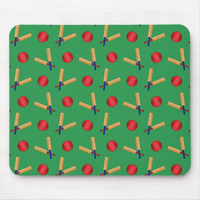 green cricket pattern mouse pad (Front)