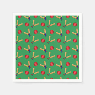 Green cricket pattern napkin