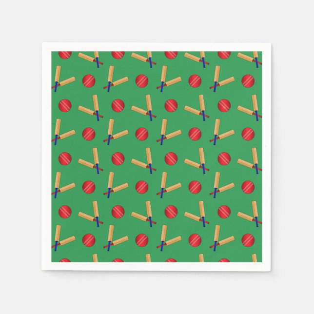 Green cricket pattern napkin (Front)