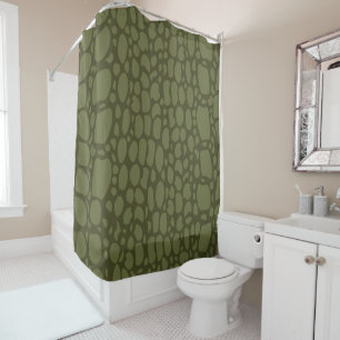 Green Crocodile Print Shower Curtain