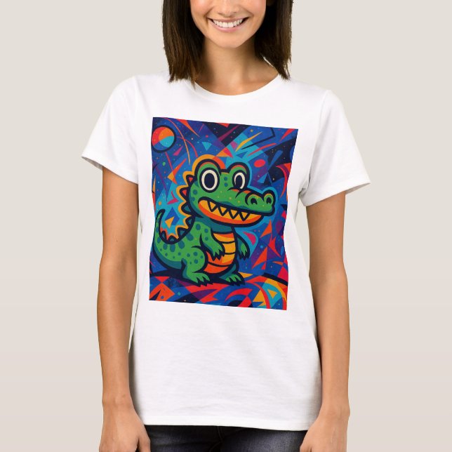 Green Crocodile Women’s T-Shirt (Front)