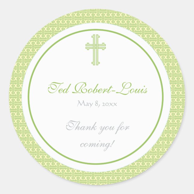 Green Cross Address Label/Favour Sticker (Front)