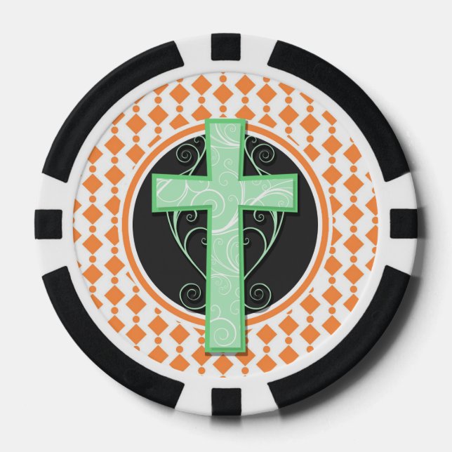 green cross.png poker chips (Front)