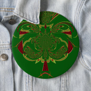 Green Crown 6 Cm Round Badge