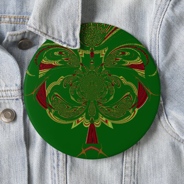 Green Crown 6 Cm Round Badge (In Situ)