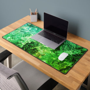 Green Crystals Desk Mat