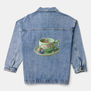 Green Cup, Raspberry, and Blueberry Denim Jacket