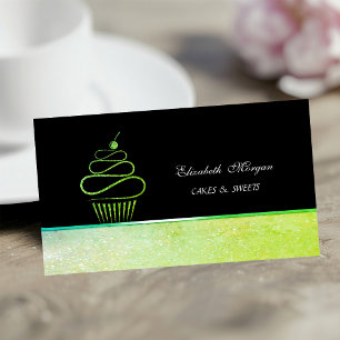 Green Cupcake Bakery Pastry Chef Business Card