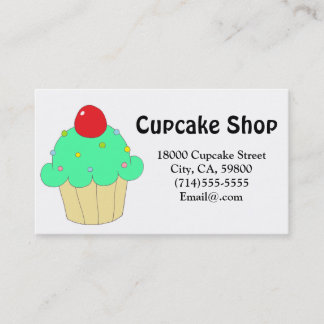 Green Cupcake Customisable Business Card