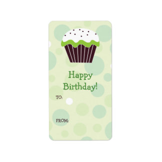 Green Cupcake Gift Label
