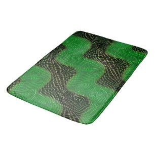 Green curve and clear points on dark background bath mat