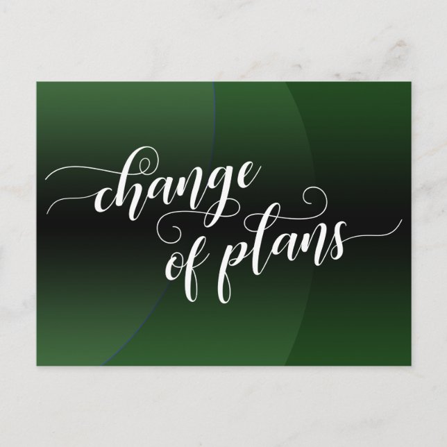 Green Curve Change of Plans Postponed Wedding Postcard (Front)