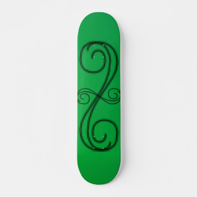 Green Curved Lines Skateboard (Front)