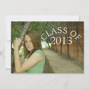 Green Curved Typography Graduation Invite